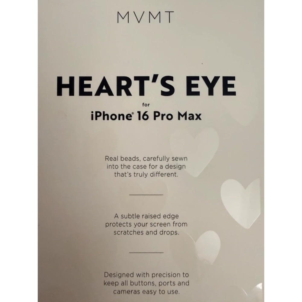MVMT Hearts Eye Beaded iPhone 16 Pro Max Case Limited Edition Navy Red NWT - Picture 5 of 5